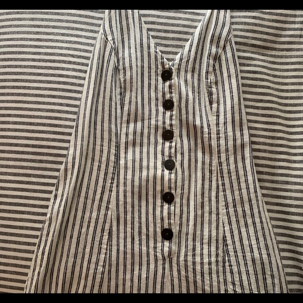 urban outfitters pinstripe halter romper
